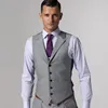 Men's Suits Gray Formal Mens For Business 3 Pcs Wedding Groomsmen Tuxedo Male Fashion Jacket Pants Vest Smoking Costume 2024