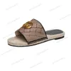 2024 Designer Homens Mulheres Chinelos Verão Praia Interior Plana G Fivela Sandálias Acolchoadas Slides Espadrilles Palha Tecido Pescador Cordão de Cânhamo Trançado Casa Flip Flops 36-42