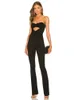 Bandage Overall Womems Sommer Lange Flare Hosen Ärmellose Sexy Cut Out Elegante Club Berühmtheit Abend Party Overalls 240229