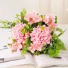 Simulation Flowers Silk Table Tennis Chrysanthemum Bouquet Shopping Mall Decoration Fake Flower Pink Ball Chrysanthemums Floral 240301