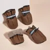 Shoes 4pcs/set Winter Large Dog Shoes Warm Fleece Waterproof Pet Rain Snow Boots Antislip Golden Labrador Retriever Outdoor Footwear