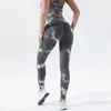 Women's Leggings Est Seamless Yoga Pants Tie Dyeing Printing High Waist Hip-lifting Sports Running Fitness