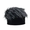 Baretten Grappige Baard Hoeden Handgemaakte Gebreide Muts Met Spiked Haar Kerst Halloween Cap Club Party Hoofddeksels