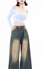 Jean Baggy classique Vintage pour femme, pantalon droit, jambes larges, décontracté, Streetwear, ample, automne-hiver, Y2K, 240219