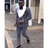 Trajes de hombre estilo de puntos africano para hombre chaqueta de solapa chal de doble botonadura 2 uds esmoquin de boda ajustado pantalones de moda para hombre 2024