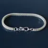 925 Sterling Silver Bracelet Square Fox Tail Chain Bangle for Women and Men Length Includes Clasp 240228