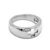 Cluster Rings Wholesale Hollow Cross Ring Stainless Steel High Polish Quality Silver Color Biker Women Girls SWR0836
