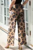 Pantalons pour femmes automne nouveau pantalon à jambes larges imprimé léopard pour femmes avec cordon personnalisé taille haute décontractée