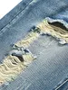 Mannen gescheurd Frayed Bleach Wash Jeanslook Stijlvol voelen zich comfortabel!240227
