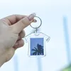 Porte-clés Acrylique Rectangle Transparent Blanc Porte-clés Insérer Po Cadre Photo Porte-clés Porte-clés DIY Split Chaîne Cadeau