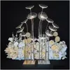 Décoration de fête à plusieurs têtes en métal doré chandelier alimenté par courant alternatif lumière LED CE pour Sta Table pièce maîtresse passerelle pilier livraison directe maison ot5tw