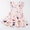 Robes de fille Girlymax été bébé filles Floral citron poulet animaux Twirl robe Boutique vêtements lait soie volants longueur au genou à manches courtes