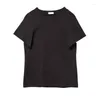 Kvinnors T-skjortor Luxury Designer Brand Basic T-shirt kvinna 2024 Summer Casual Round Neck Kort ärm Pullover Top