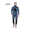 Kvinnors badkläder Demmet Hooded Camouflage 3mm Tvådelar Neopren Wetsuit för dykning som simmar under vattnet jakt håller varm och kall