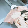 Classics bébé t-shirts mignon motif de lapin coton filles garçons manches courtes taille 90-160 cm designer enfants vêtements d'enfant d'été