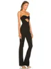Bandage Overall Womems Sommer Lange Flare Hosen Ärmellose Sexy Cut Out Elegante Club Berühmtheit Abend Party Overalls 240229