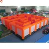 Gratis schip buitenactiviteiten 10x10x2mH (33x33x6.5ft) aangepaste zwart en oranje opblaasbare lasergame doolhof tag arena te koop