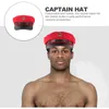 Berets Costume Party Captain Hat Boat Decor Kobiety Bawełna Kapitanowie Sailor Hats Kobiet Black