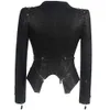 Veste de moto pour femmes en cuir Rivet manteau noir Faux PU vestes à glissière hiver automne gothique vêtements d'extérieur équipement grande taille manteau 240228