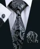 Heren Stropdas Zwart Paisley 100 Zijde Klassieke BarryWang Stropdas Hanky Manchetknopen Set Voor Mannen Formele Bruiloft Bruidegom Sell3806297