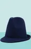 BeanieSkull Caps Eenvoudige witte wolvilthoed Cowboy Jazz Cap Trend Trilby Fedora hoed Panama cap chapeau band voor Heren Dames 5658C6491556