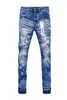 Jeans de marque violette American High Street Jeans Hole Purple Ruin Robin Religion Pantal