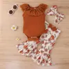 Clothing Sets Newborn Infant Baby Girl Western Clothes Summer Outfit Collar Sleeveless Tank Romper Pants Headband