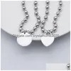 Bracelets de coeur brins perles creuses en acier inoxydable chaînes de perles rondes sur la main bijoux de mode cadeaux en gros pour petite amie Drop D Dh4W5