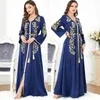 Etnische Kleding Marokko Jurk Vrouwen 2024 Ruche Moslim Abaya Mode Dubai Abaya Borduren Gordel Kaftan Elegante Feestjurken Vestidos