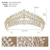 Mode handgemaakte kristal strass kleur kralen bruids hoofdtooi kroon prom feest prinses bruiloft kroon tiara jubileumgeschenk cadeau