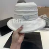 Designer Triangle Bucket Caps Black White Simple Caps For Ladies Luxury Wide Brim Hats For Party Or Holidays