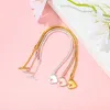 Bracelets porte-bonheur en forme de coeur t-bouton Original tibétain argent 925 chaîne Bracelet avec femmes bricolage perles charmes Bracelet