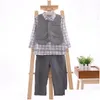 Vêtements Ensembles Enfants Tenues 3pcs Costumes Bébé Survêtement Garçons Gentleman Plaid Shirtaddvest Addpants Boutique Designer Vêtements Drop Deliv Dhlw1