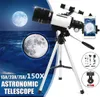 Telescopio astronomico 150X con treppiede portatile Rifrazione spaziale Monoculare Zoom Cannocchiale per guardare la stella della luna 2202252179611