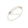 Bangle Stainless Steel Wire Bracelets 55Mm 60Mm 65Mm Diy Jewelry Adjustable Expandable Charm Bracelet 5 Colors Drop Delivery Dhypq