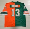 Stitched Football Jersey 13 Dan Marino 1984 1990 1994 White Mesh Retro Rugby Jerseys Män kvinnor och ungdom S-6XL