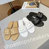 2024 Hoge Kwaliteit Dames Sandalen Slippers Nieuwe Designer Zomer Slide Slippers Luxe Klassieke Platte Bodem Geborduurd Gedrukt Jelly Rubber Maat 35-40