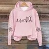 Kvinnors hoodies tryck hoodie roliga tröjor för kvinnor zip vanlig tröja tunika huva tunna