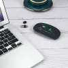 Mice 2.4G Wireless Mouse LED Rechargeable Slim Silent Mouse with USB and Type C 2 in 1 Receiver for Computers Laptops Black