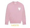 새로운 2024 패션 브랜드 파리 스웨터 남성 디자이너 니트 셔츠 긴 아미 슬리브 프랑스 자수 심장 패턴 둥근 목 깃대 남자 여자 스웨터