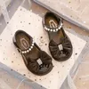 Süße Kinder Lederschuhe Schleife Organza Elegante Mädchen Mary Janes Drei Farben Frühling Prinzessin Tanz 26-36 Kinder Flacher Schuh 240226