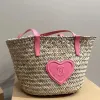 Fashion clutch Straw weave top handle Beach Bags Womens men basket Designer handbags pink purse Raffias Crossbody summer travel bag luxurys woven tote Shoulder bag