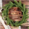 Decorative Flowers Wreaths 30Pcs Artificial Pine Branches Green Plants Needles Diy Accessories For Garland Wreath Christmas And Home G Otgb7