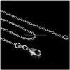 Kedjor 925 Sterling Sier Plated Link Rolo Chain Halsband med hummer CLASPS 16 18 20 22 24 tum kvinnor o juveler droppleverans smycken dhuov