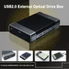 Boxs 5.25 polegadas gabinete de unidade óptica usb3.0/2.0 para sata eua/ue adaptador caso de disco rígido suporte dvd 16 velocidade gravação caso de disco rígido