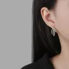 Boucles d'oreilles tendance argent or couleur feuille noir gris émail élégant pour femmes fille cadeau mode bijoux livraison directe en gros