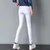 Capris Frühling Damen Übergröße 34 Weiße Bleistifthose Lässige Baumwoll-Leggings Hose Büro Slim Pantalones Elegante Stretch-Sweatpant