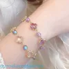 2024ジュエリーデザイナーvanl cleefl arpelsbracelet天然アメジストムーンライトストーン模倣クローバーレディションサマーエンドエレガントでガールフレンドに送る