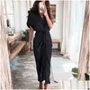Grundläggande avslappnade klänningar Casual Dresses Retail Women Shirt Designer Pendling Plus Size S3XL Långt mode Forged Face Clothing Drop Delivery Apparel WOM DHKJ1 240302