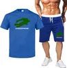 Costume de course d'été pour hommes, survêtement de football, T-shirt à manches courtes, Short, 2 ensembles